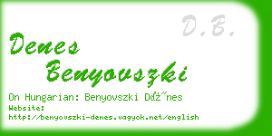 denes benyovszki business card
